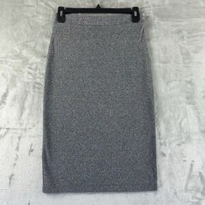 H&M Divided Pencil Skirt Women's M Gray Knee Length Stretch